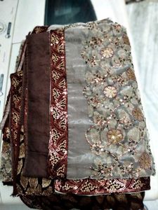 Elegant Embroidered Saree(GEORGETTE+ TISSUE)