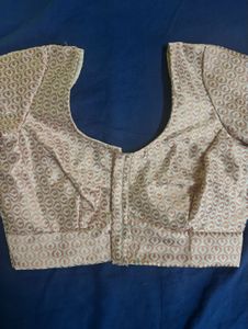 Silk Blend White Kanjivaram blouse