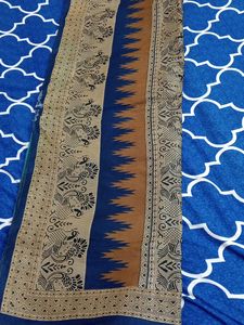 Pure Cotton Superb Peacock Colour Saree🎉😍😍