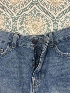 Trendy Blue High Waist Denim Shorts
