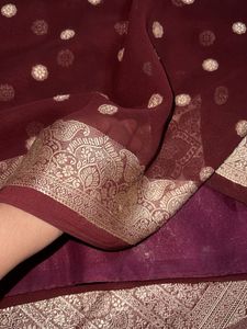 Designer Coffee Brown Beautiful Saree