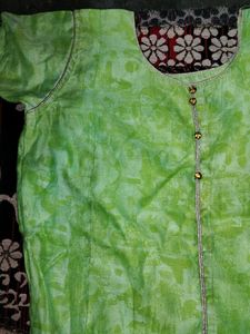 Lime Green Long Kameez With Lahnga