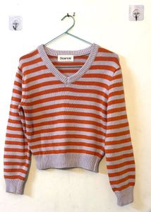 Striped V-Neck Sweater