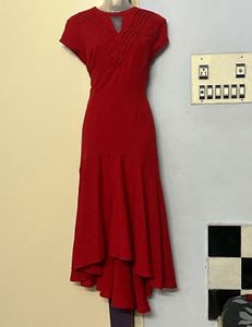 Pintrest Branded Elegant Red Midi Dress