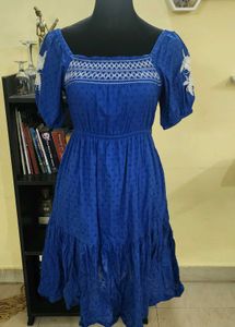 Blue Embroidered Dress