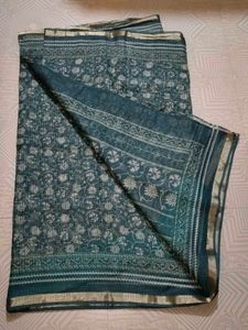 Floral Green Saree
