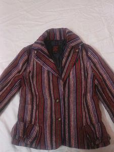 Striped Peplum Jacket