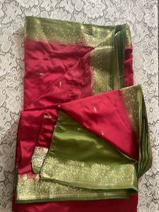 Red And Green 5 M Saree