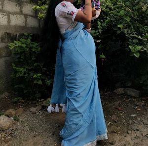 Natural Crape Designer Saree