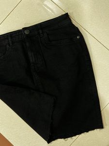 Black Denim Skirt