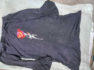 Floral Embroidered Black Tunic