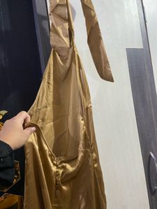 Golden Halter Maxi Dress