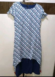 Geometric Print Hi-Lo Dress