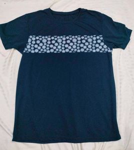 Navy Blue Patterned T-Shirt