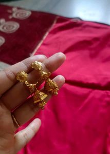 Gold Jhumka Earrings