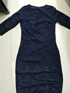 Navy Lace Sheath Dress