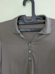 Zara Fitted Ripped Polo Top