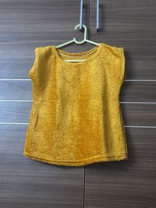 Gold Terry Cloth Sleeveless Top