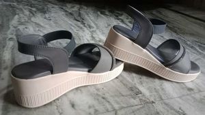 Gray Wedge Sandals