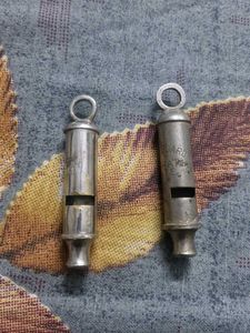 Vintage Metal Whistles - Set of 2