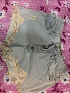 Ripped Denim Shorts