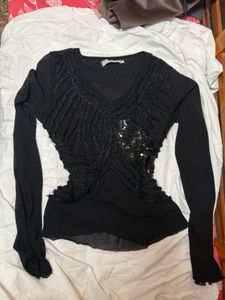 Black Sequin Top