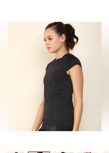 PUMAWomen Self Design Round Neck Black, Grey T-Shi
