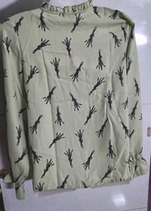 Green Printed Stylish Top