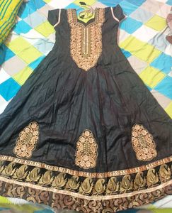 Elegant Black Embroidered Anarkali