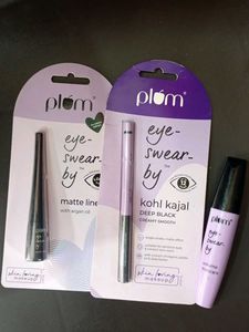 plum kajal liner and maskara combo