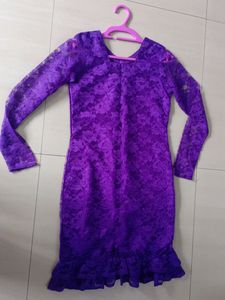 Women&#39;s Purple One Piece With Full Sleeves, Fully