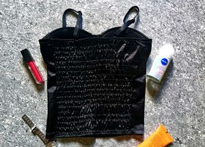 BLACK CORSET TYPE TANK BUSTIER TOP