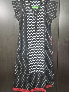 Black & White Chevron Print Kurta