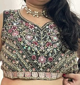 🔥 Grey Designer Lahenga 🔥
