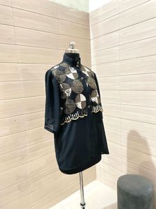 Vintage Imported Embellished Black Top