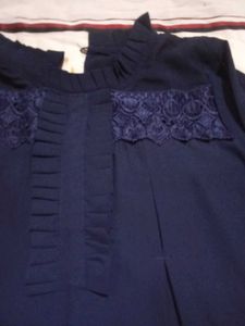 Navy Blue Embellished Top