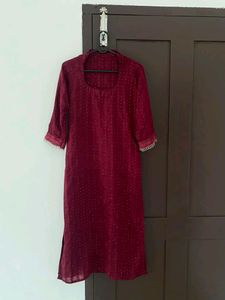 ❗Wine Sequence Kurta For Women