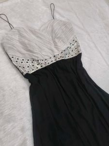 Elegant Black &amp; White Maxi Dress