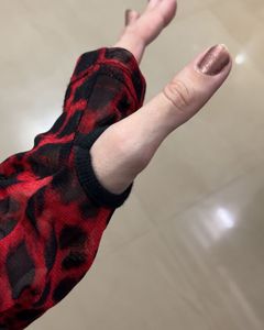 Red Leopard Print Long Sleeve Top