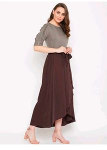 Elegant Brown Midi Dress