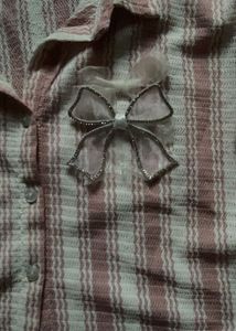 Striped Shirt with Bow