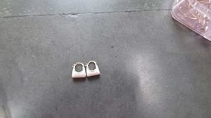 2 Pairs Of White And Gold Earings