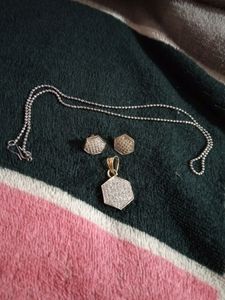 AD Pendent With Chain And Studs Set