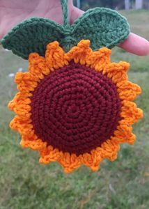 Crochet Sunflower Keychain