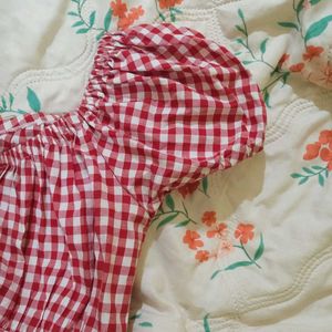 Red &amp; White Gingham Top