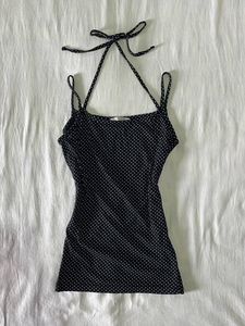 polka dot pinteresty tank top with back tie