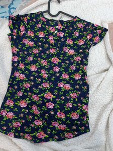 BARE DENIM Floral Print Top