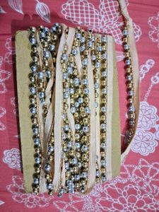 Vintage Gold &amp; Silver Beaded Trim (15 Meter)
