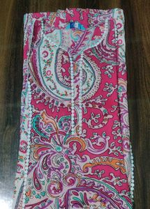 Pink Paisley Print Kurta