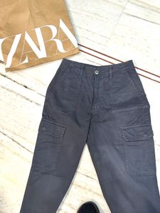ZARA High Rise Cargo Pants